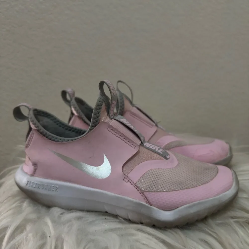 Nike Pink and Gray Mesh Slip-Ons